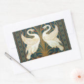Walter Crane Swan, Rush en Iris Art Nouveau Rechthoekige Sticker (Envelop)