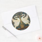 Walter Crane Swan, Rush en Iris Art Nouveau Ronde Sticker (Envelop)