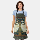 Walter Crane Swan, Rush en Iris Art Nouveau Schort (Gedragen)