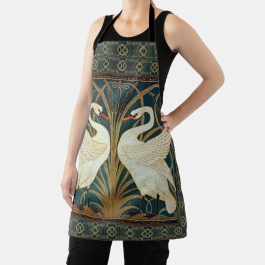 Walter Crane Swan, Rush en Iris Art Nouveau Schort (Insitu)