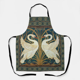 Walter Crane Swan, Rush en Iris Art Nouveau Schort