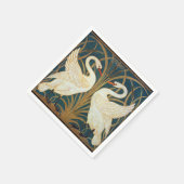 Walter Crane Swan, Rush en Iris Art Nouveau Servet (Hoek)