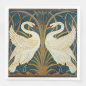 Walter Crane Swan, Rush en Iris Art Nouveau Servetten (Voorkant)
