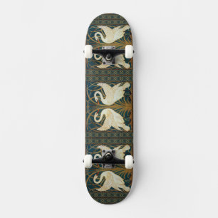 Walter Crane Swan, Rush en Iris Art Nouveau Skateboard