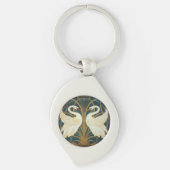 Walter Crane Swan, Rush en Iris Art Nouveau Sleutelhanger (Voorkant)