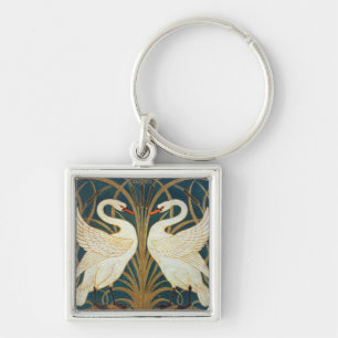 Walter Crane Swan, Rush en Iris Art Nouveau Sleutelhanger