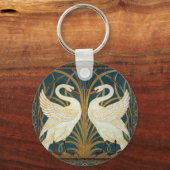 Walter Crane Swan, Rush en Iris Art Nouveau Sleutelhanger (Voorkant)