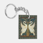 Walter Crane Swan, Rush en Iris Art Nouveau Sleutelhanger (Voorkant Links)