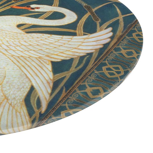 Walter Crane Swan, Rush en Iris Art Nouveau Snijplank (Hoek)