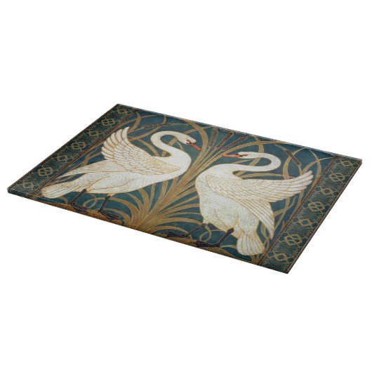 Walter Crane Swan, Rush en Iris Art Nouveau Snijplank (Hoek)
