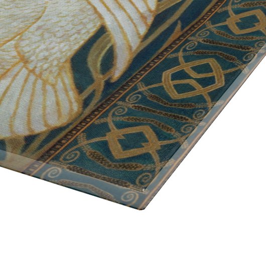 Walter Crane Swan, Rush en Iris Art Nouveau Snijplank (Hoek)