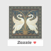 Walter Crane Swan, Rush en Iris Art Nouveau Sticker (Vel)
