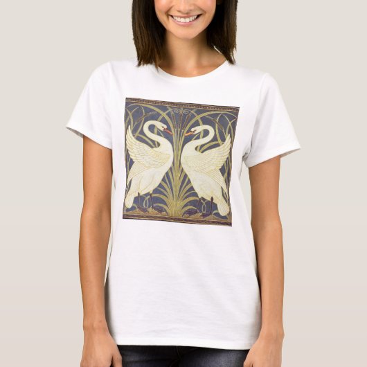 Walter Crane Swan, Rush en Iris Art Nouveau T-shirt (Voorkant)