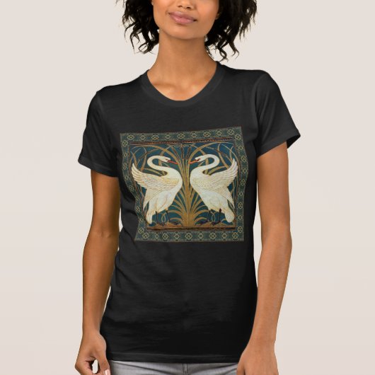 Walter Crane Swan, Rush en Iris Art Nouveau T-shirt (Voorkant)