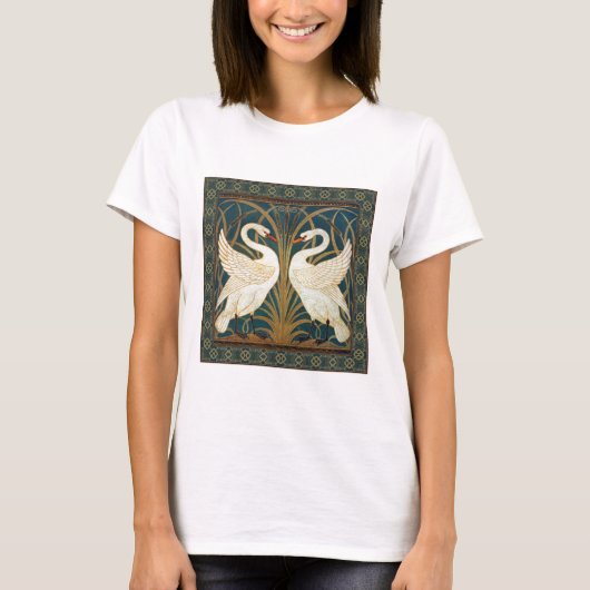Walter Crane Swan, Rush en Iris Art Nouveau T-shirt (Voorkant)
