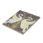 Walter Crane Swan, Rush en Iris Art Nouveau Tegeltje (Zijkant)