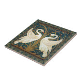 Walter Crane Swan, Rush en Iris Art Nouveau Tegeltje (Zijkant)