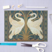 Walter Crane Swan, Rush en Iris Art Nouveau Tissuepapier (Craft)