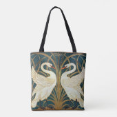 Walter Crane Swan, Rush en Iris Art Nouveau Tote Bag (Achterkant)