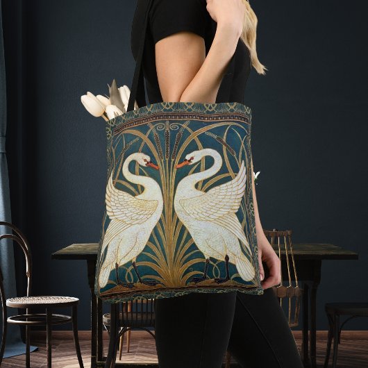 Walter Crane Swan, Rush en Iris Art Nouveau Tote Bag