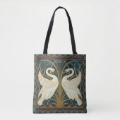 Walter Crane Swan, Rush en Iris Art Nouveau Tote Bag (Voorkant)