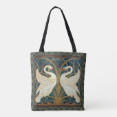Walter Crane Swan, Rush en Iris Art Nouveau Tote Bag (Achterkant)