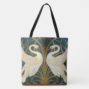 Walter Crane Swan, Rush en Iris Art Nouveau Tote Bag