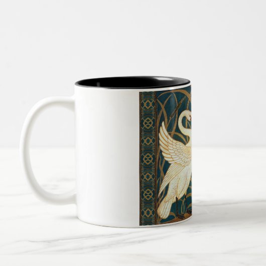 Walter Crane Swan, Rush en Iris Art Nouveau Tweekleurige Koffiemok (Links)