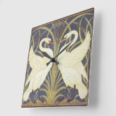 Walter Crane Swan, Rush en Iris Art Nouveau Vierkante Klok (Hoek)