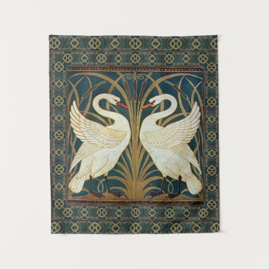 Walter Crane Swan, Rush en Iris Art Nouveau Wandkleed (Voorkant)