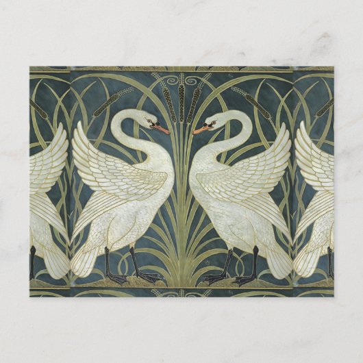  Walter Crane Swan Rush en Iris Briefkaart (Voorkant)