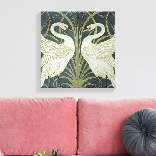  Walter Crane Swan Rush en Iris Canvas Afdruk (Insitu (Woonkamer))