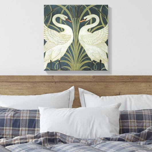 Walter Crane Swan Rush en Iris Canvas Afdruk (Insitu (Slaapkamer))
