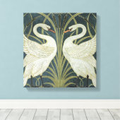 Walter Crane Swan Rush en Iris Canvas Afdruk (Insitu (Houten vloer))