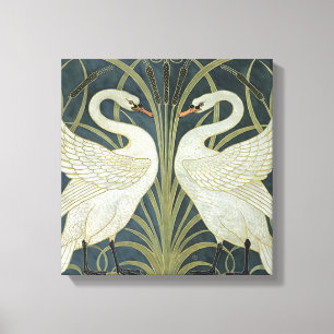  Walter Crane Swan Rush en Iris Canvas Afdruk