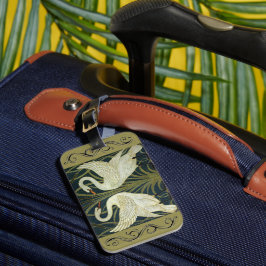 Walter Crane Swan & Rush en Iris Victoriaans  Bagagelabel