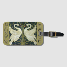 Walter Crane Swan & Rush en Iris Victoriaans  Bagagelabel