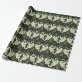 Walter Crane Swan & Rush en Iris Victoriaans Cadeaupapier (Uitgerold)