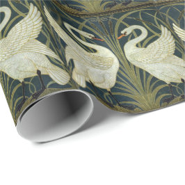Walter Crane Swan & Rush en Iris Victoriaans  Cadeaupapier