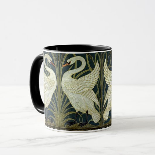 Walter Crane Swan & Rush en Iris Victoriaans Mok (Voorkant links)