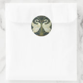 Walter Crane Swan & Rush en Iris Victoriaans Ronde Sticker (Tas)