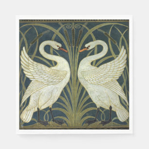 Walter Crane Swan & Rush en Iris Victoriaans  Servet