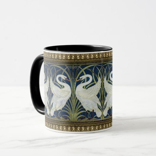 Walter Crane Two Swans Art  Decor Mok (Voorkant links)