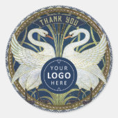 Walter Crane Two Swans Art Decor Ronde Sticker (Voorkant)