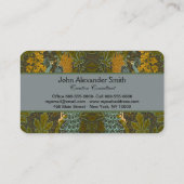 Walter Crane  vijg en pauw patroon Visitekaartje (Achterkant)