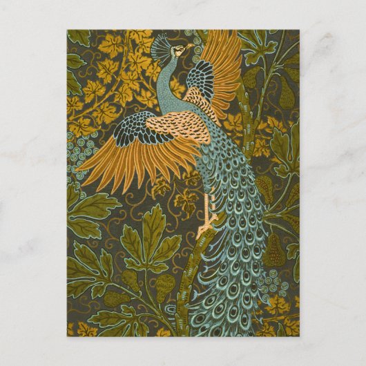 Walter Crane -  vijg- en pauwenpatroon Briefkaart (Voorkant)