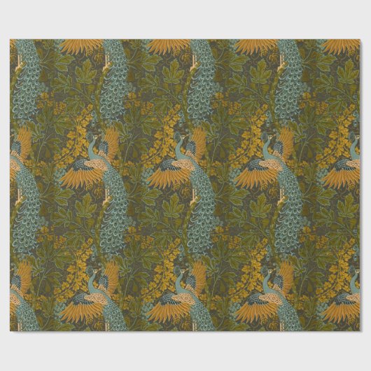 Walter Crane - vijg- en pauwenpatroon Cadeaupapier (Vlak)