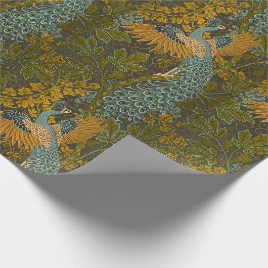 Walter Crane -  vijg- en pauwenpatroon Cadeaupapier (Hoek)