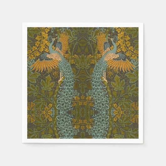 Walter Crane -  vijg- en pauwenpatroon Servet (Voorkant)