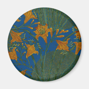 Walter Crane Vintage Daglelie Bloempatroon Magneet